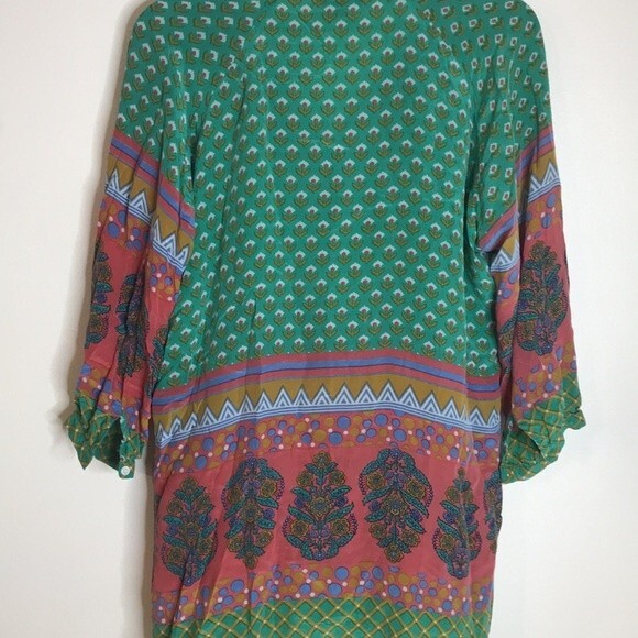 Tolani Nisha Tunic silk Green ladies tunic blouse top size medium - Picture 13 of 13